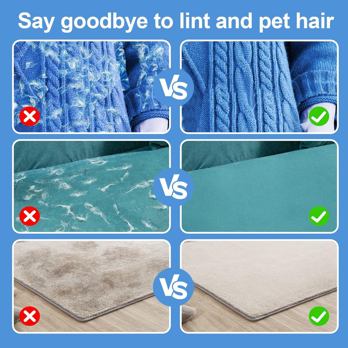 Electrostatic Reusable Pet Hair Removal Glove for Cats and Dogs