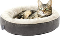 Luxurious Round Donut Pet Bed for Cats and Small Dogs - 20-Inch Anti-Slip & Water-Resistant Cushion, Soft Durable Fabric in Gray