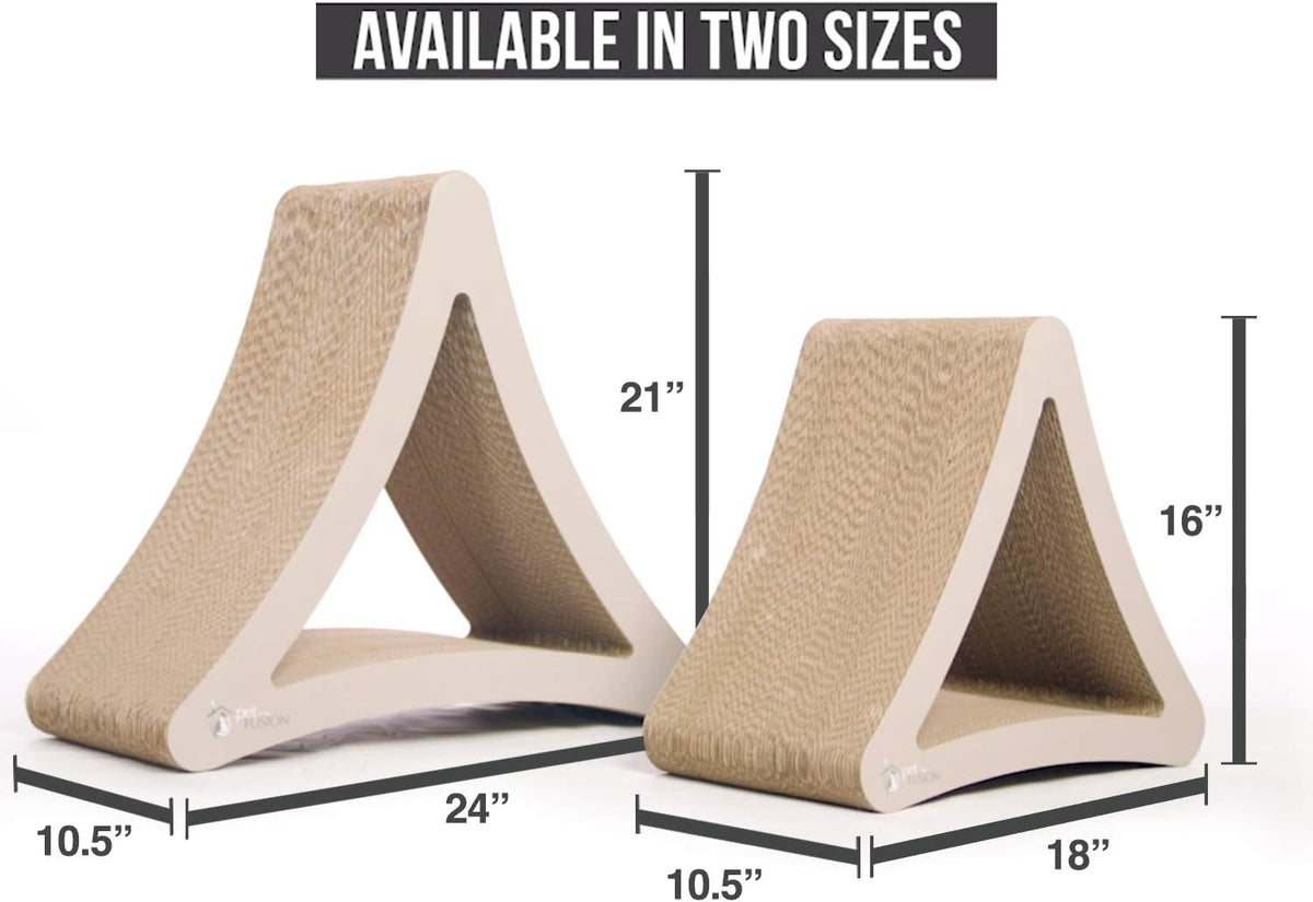 Vertical Cat Scratching Post - 3 Sided Design, 18" x 10.5" x 15.9"