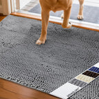 Absorpmax Dog Door Mat for Muddy Paws, 31" x 20", Grey