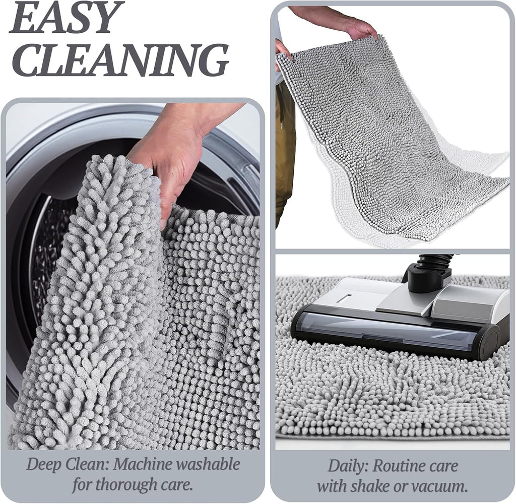 Absorpmax Dog Door Mat for Muddy Paws, 31" x 20", Grey
