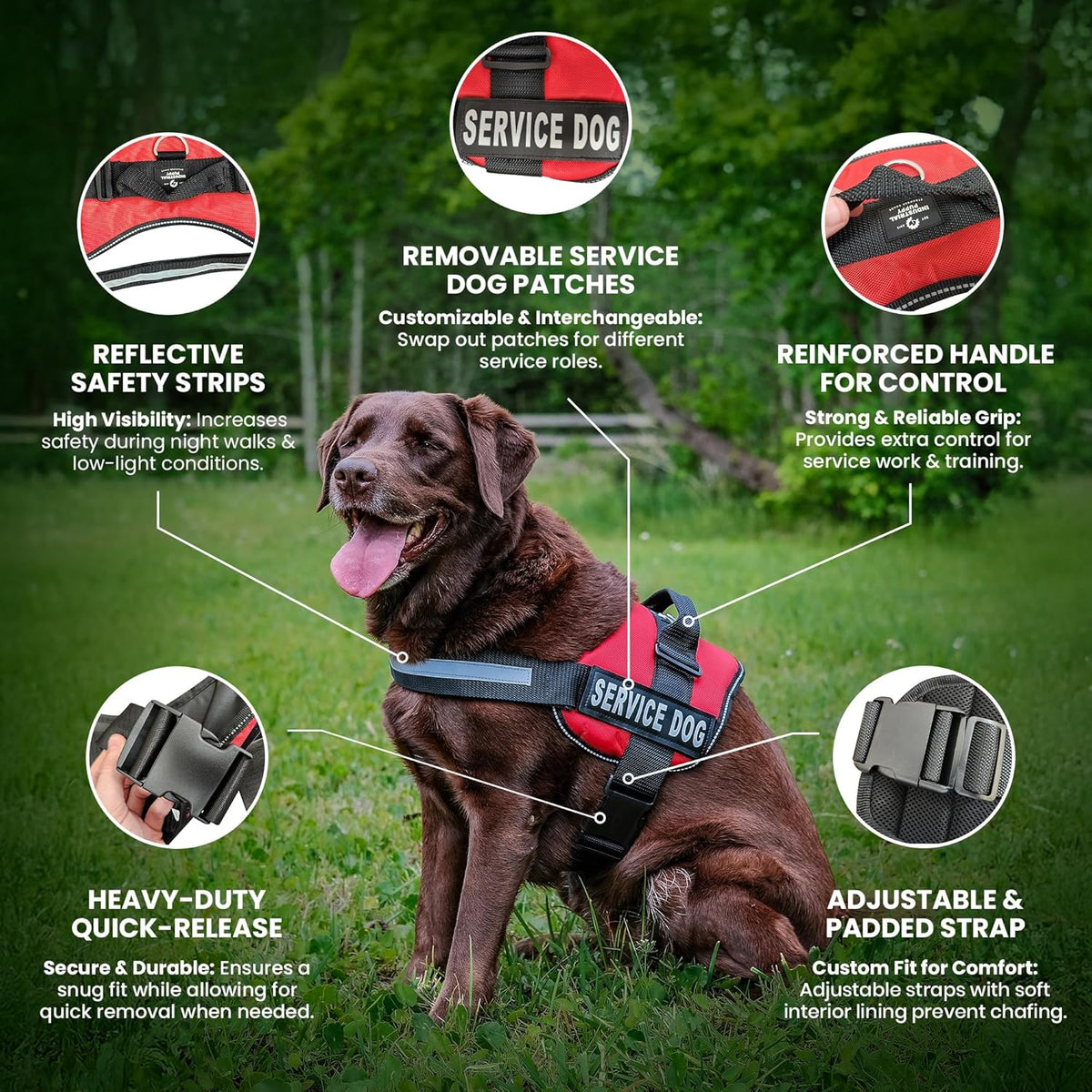 Service Dog Vest and Leash Set with Adjustable Hook and Loop Straps - Available in Sizes XXS to XXL - Features Reflective Patch and Breathable Mesh Design (Pink, XXS)