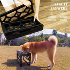 Adjustable Elevated Dog Bowls with Anti-Slip Base, Includes 2 Stainless Steel Bowls for Medium and Large Dogs
