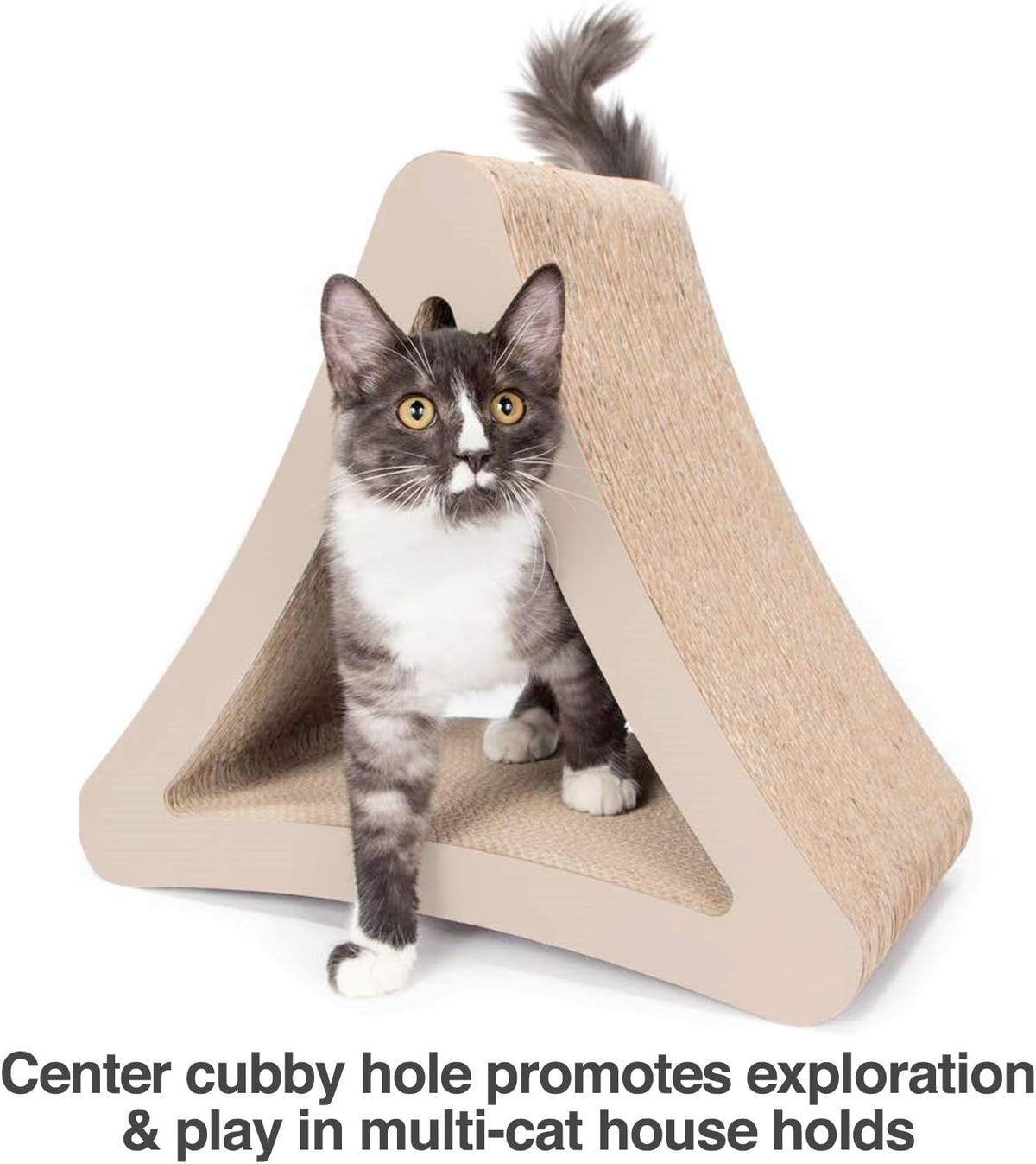 Vertical Cat Scratching Post - 3 Sided Design, 18" x 10.5" x 15.9"