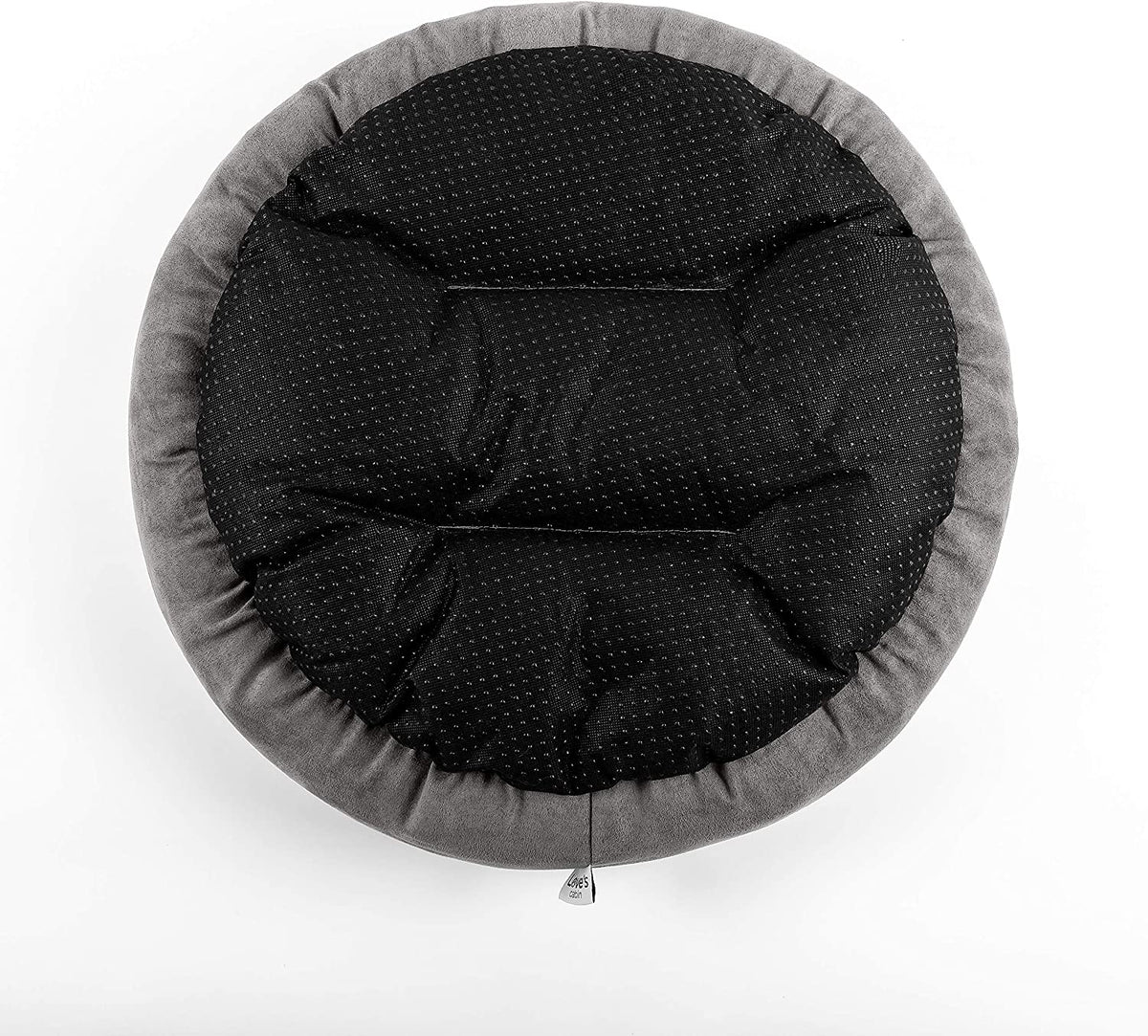 Luxurious Round Donut Pet Bed for Cats and Small Dogs - 20-Inch Anti-Slip & Water-Resistant Cushion, Soft Durable Fabric in Gray