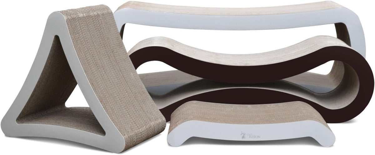 Vertical Cat Scratching Post - 3 Sided Design, 18" x 10.5" x 15.9"