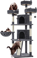 69-Inch Cat Tree Tower with Two Condos, Scratching Posts, and Cat-Ear Perches