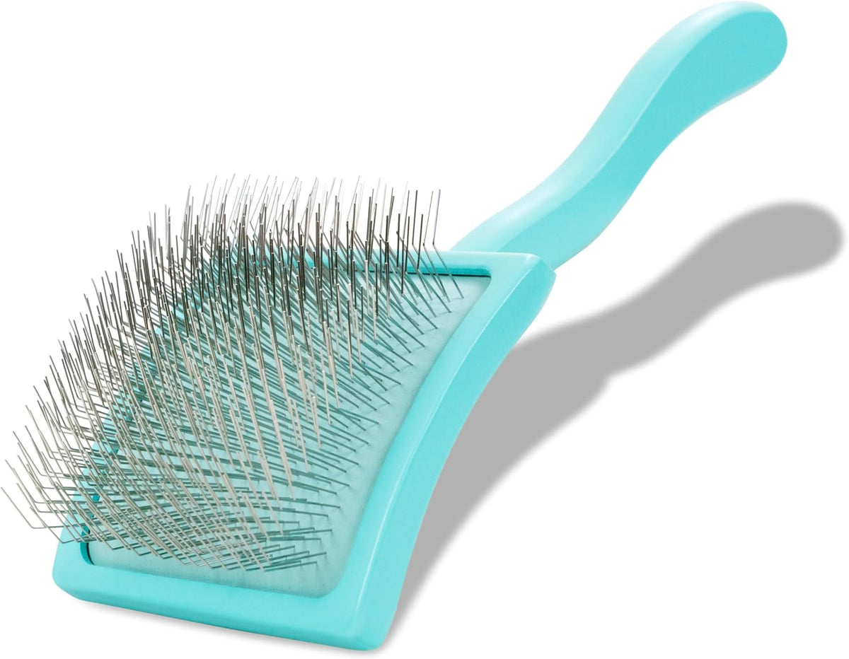 Big G Dog Slicker Brush for Dogs (Goldendoodles, Labradoodles, Poodles), Groom like a Professional, Fluff Detangle Style, Saves Time Energy, Coral, Large