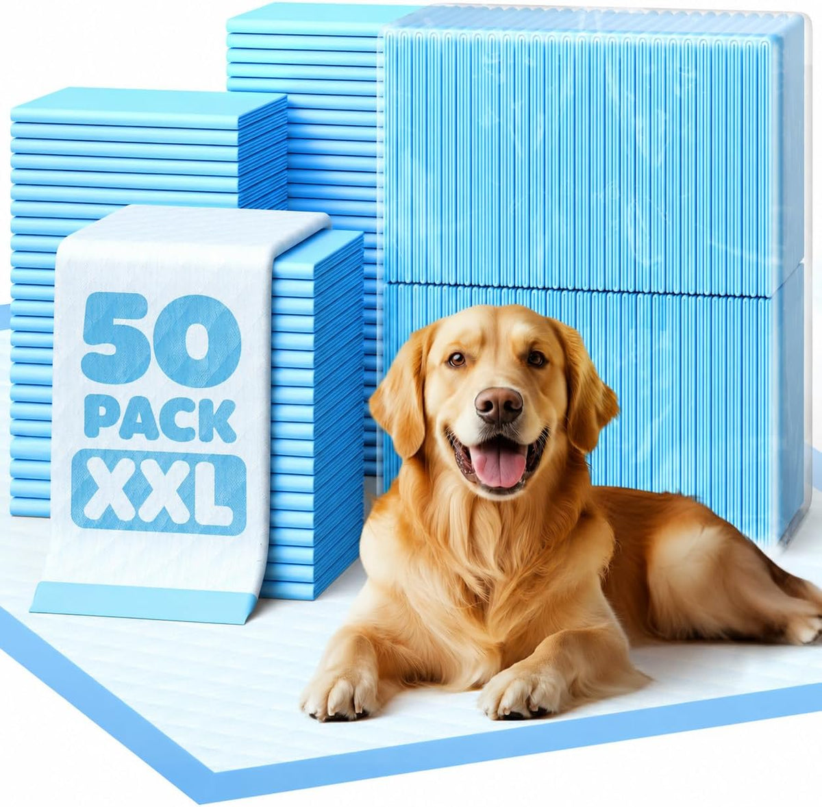 Puppy Pads for Dogs, 34X28 In, 6-Layer Leakproof, 50-Pack