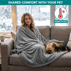 Large Waterproof Dog Blanket, 90x90 Queen Size, Light Grey