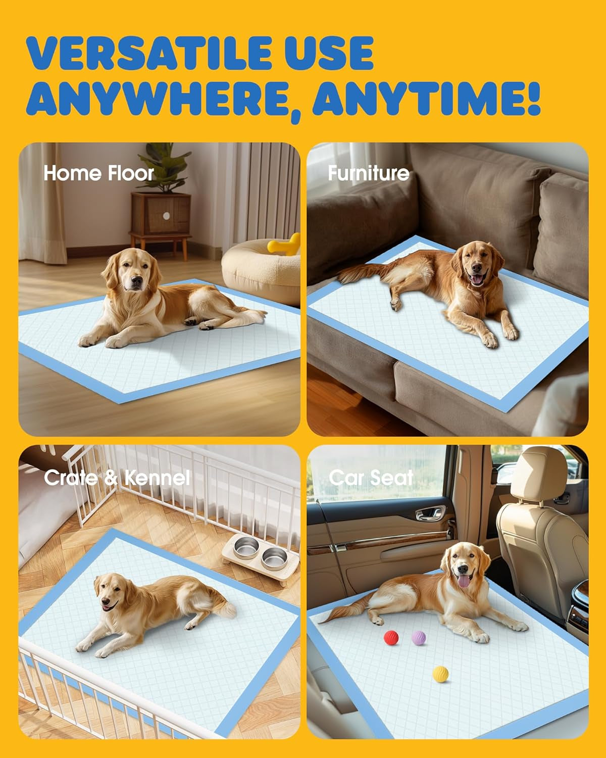 Puppy Pads for Dogs, 34X28 In, 6-Layer Leakproof, 50-Pack