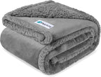 Large Waterproof Dog Blanket, 90x90 Queen Size, Light Grey