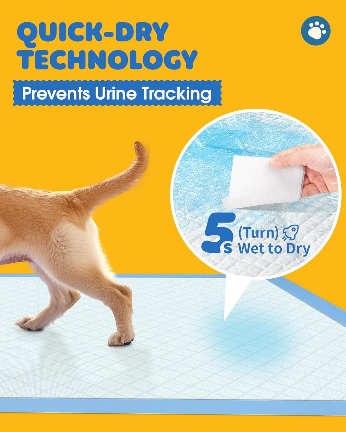 Puppy Pads for Dogs, 34X28 In, 6-Layer Leakproof, 50-Pack