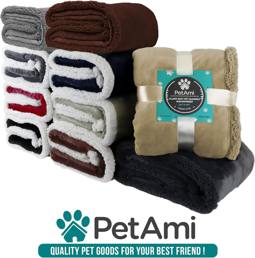 Large Waterproof Dog Blanket, 90x90 Queen Size, Light Grey