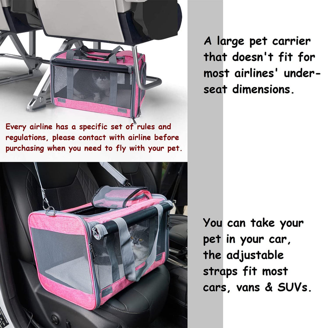 Soft-Sided Pet Carrier for Medium to Large Cats and Puppies