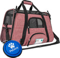 Airline-Approved Pet Carrier for Small Cats and Dogs in Heather White and Red