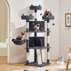 69-Inch Cat Tree Tower with Two Condos, Scratching Posts, and Cat-Ear Perches