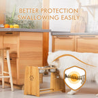 Adjustable Bamboo Elevated Dog and Cat Bowls with Stainless Steel Anti-Slip Feet, Height Range 7.9" to 15